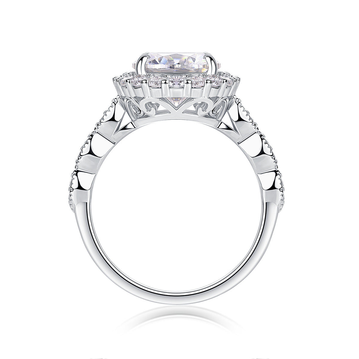 1Starlight Shining - A Fashionable Jewelry Ring Set With 3 - carat Moissanite S925 Sterling Silver And Platinum - plated Diamond Prohibit TikTok sales - 5 - CJ
