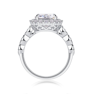1Starlight Shining - A Fashionable Jewelry Ring Set With 3 - carat Moissanite S925 Sterling Silver And Platinum - plated Diamond Prohibit TikTok sales - 5 - CJ