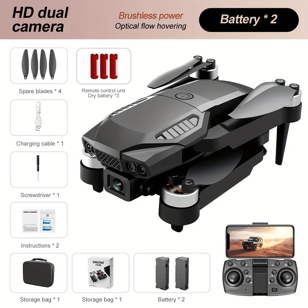 ESULOMP Brushless Drone HD Dual Camera Aerial Drone ,Quadcopter Optical Stream Positioning F196 RC Airplane - 5 - CJ