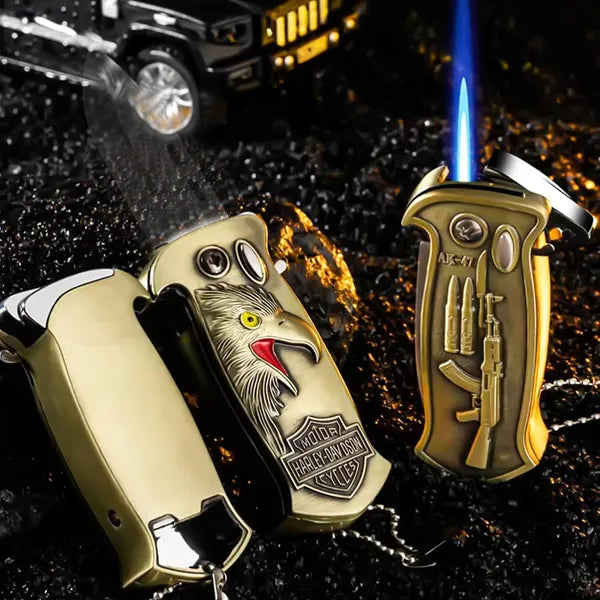 Cool Metal Design Jet Torch Lighter Refillable Butane Novelty Lighter For Gift Fireplace Candle Camping BBQ - 5 - CJ