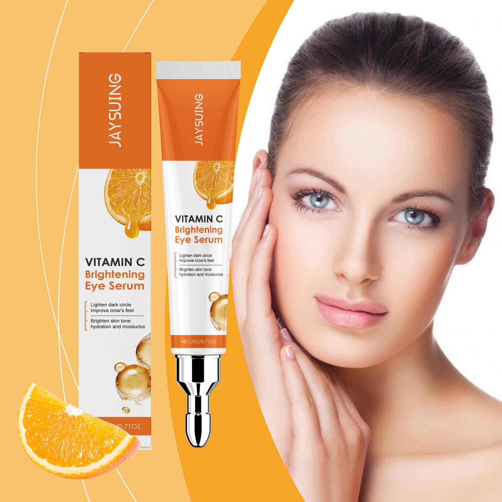Jaysuing Vitamin C Eye Cream Nourishes And Hydrates The Skin Around The Eyes, Tender And Brightening Massage Eye Cream - 5 - CJ
