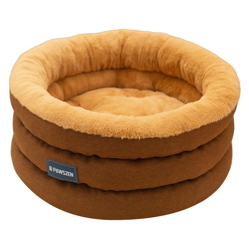 Round Pet Bed Winter Thickened Large Kennel - 0 - CJ