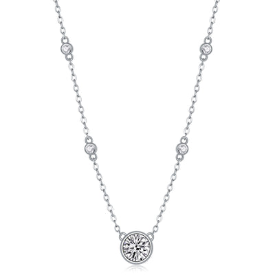 1Natural Reverie - A Fashionable And Luxurious Diamond Jewelry Pendant Set With 1 - carat Moissan Diamond S925 Sterling Silver And Platinum Plating Prohibit TikTok sales - 5 - cj