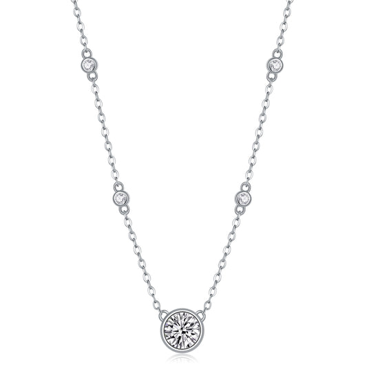 1Natural Reverie - A Fashionable And Luxurious Diamond Jewelry Pendant Set With 1 - carat Moissan Diamond S925 Sterling Silver And Platinum Plating Prohibit TikTok sales - 5 - cj