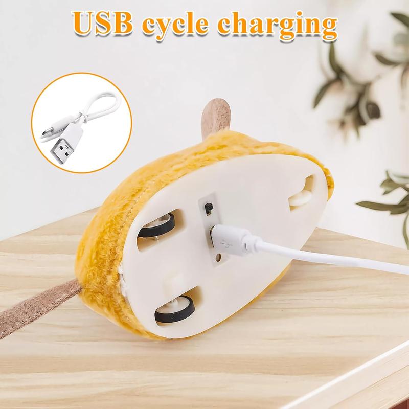 Interactive Cat Toys Mouse With LED Lights ForIndoor Cats USB Rechargeable Cat Mouse Toysfor Cats, Moving Automatic Chirping Squeakywith Feather Tail For All Breeds Cat Catnip Toys Forinteractive Toys - 5 - CJ
