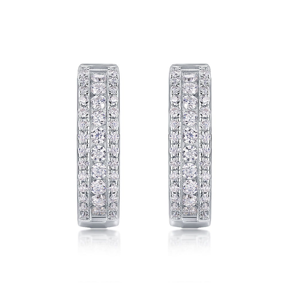 Splendid Night Luxury Fashion Diamond Earrings Stud Set With Mosan Diamond Silver Ornaments