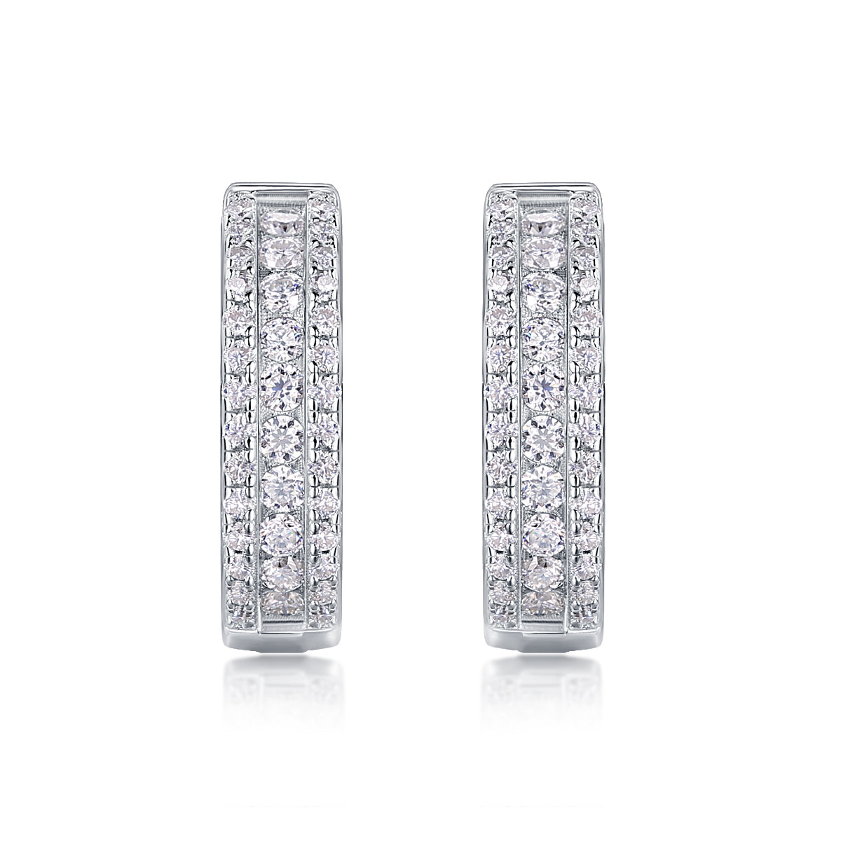 1Splendid Night Luxury Fashion Diamond Earrings Stud Set With Mosan Diamond Silver Ornaments Prohibit TikTok sales - 5 - CJ