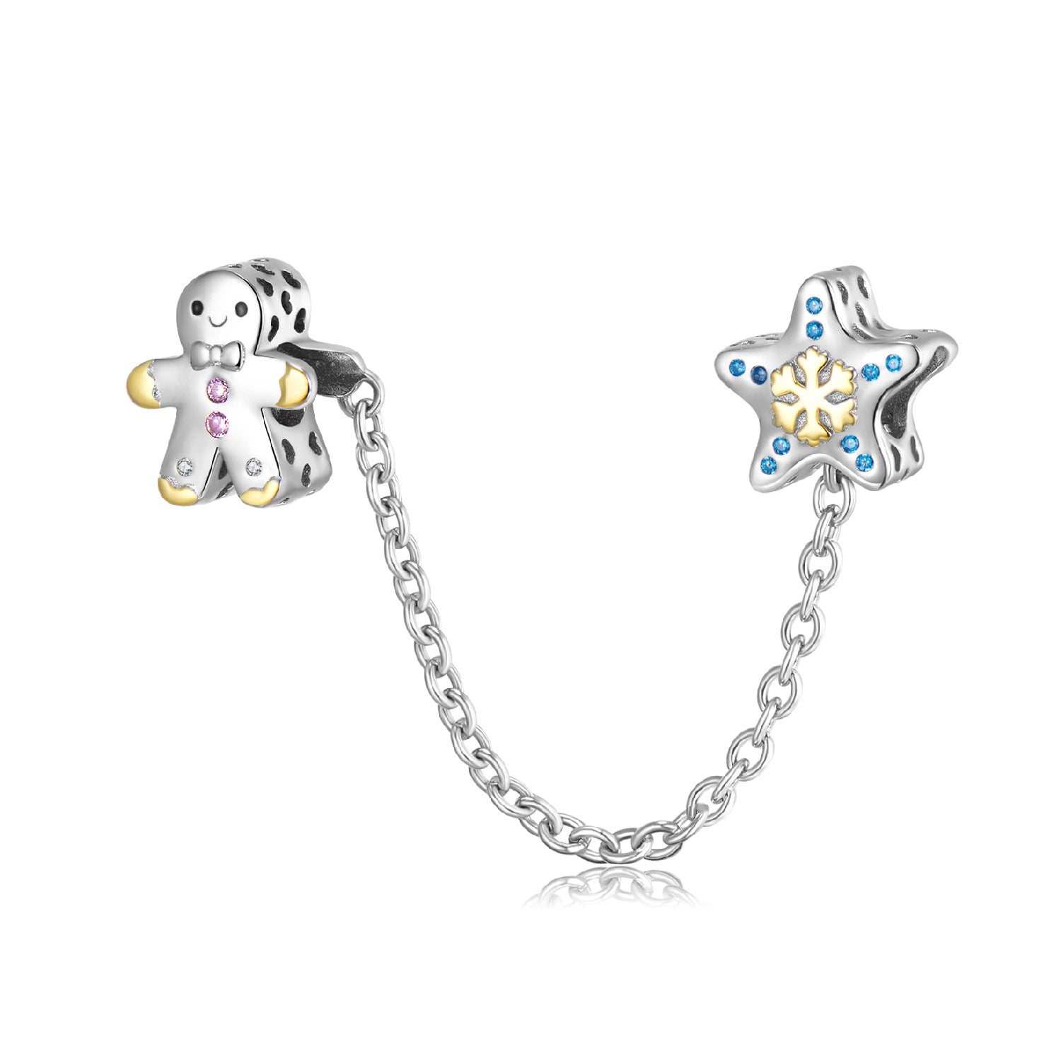 Five Pointed Star Snowflake&snowcake Man Protection Chain Christmas S925 Sterling Silver Bracelet Diy Accessories - 4 - https://x.com/titan_prim62775J