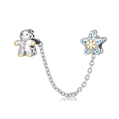 Five Pointed Star Snowflake&snowcake Man Protection Chain Christmas S925 Sterling Silver Bracelet Diy Accessories - 4 - https://x.com/titan_prim62775J