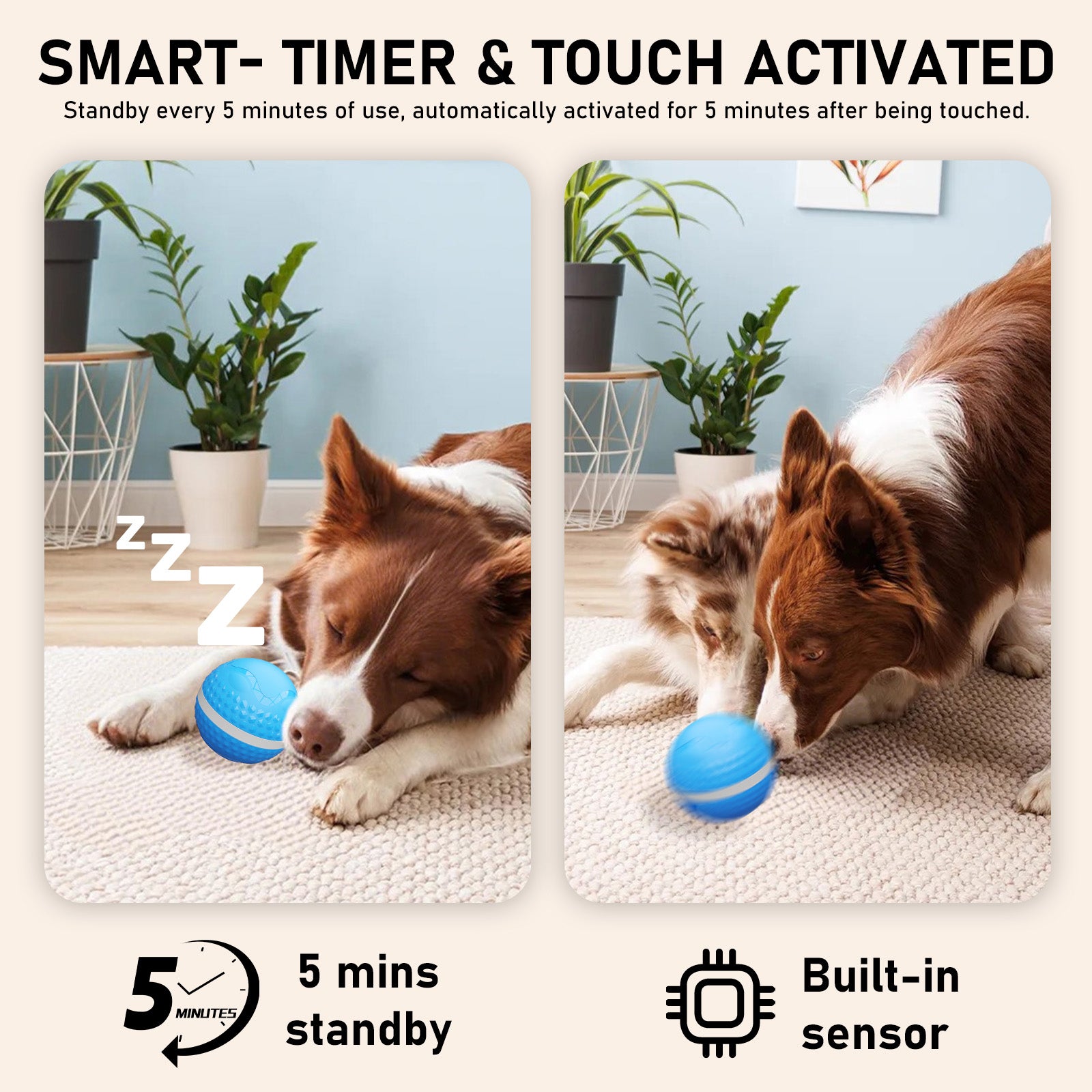 Smart Interactive Dog Toys, Automatic Moving Ball With Lighting Modes,  Interactive Dog Toys For Dog Enrichment & Stimulation, Motion Activated Rolling Toy For Medium And Large Dogs - 5 - CJ