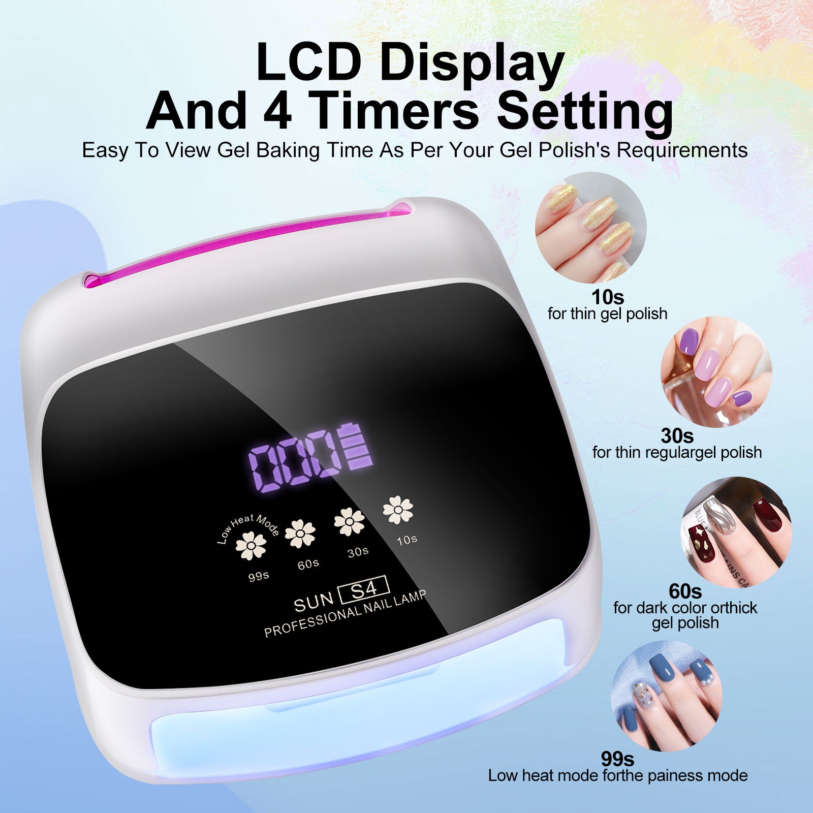 UV Nail Lamp, Professional Cordless UV LED Lamp For Nails 66Pcs Lamp Beads Automatic Sensor Gel Nail Uv Light For Nail Art At Home And In Salons - 5 - CJ