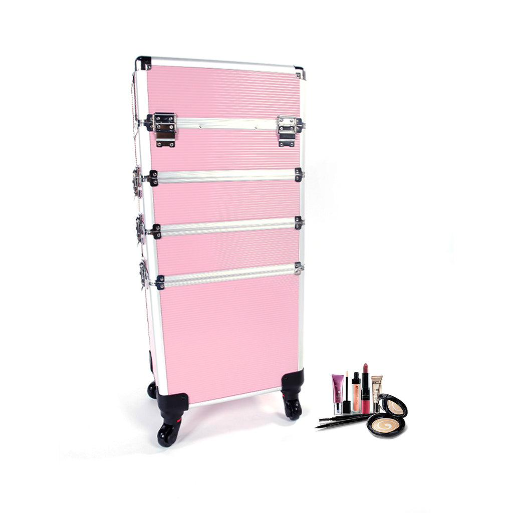 4-in-1 Aluminum Alloy, Trolley, Vanity Case, Embroidery Box
