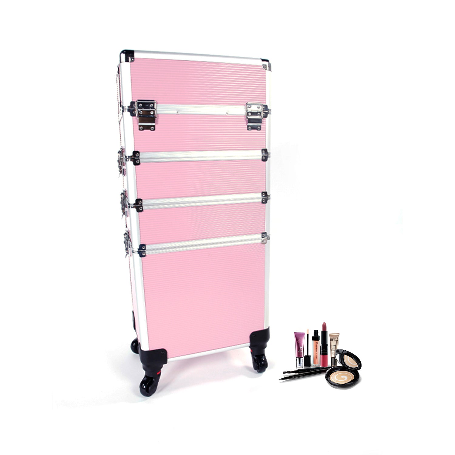 4-in-1 Aluminum Alloy, Trolley, Vanity Case, Embroidery Box