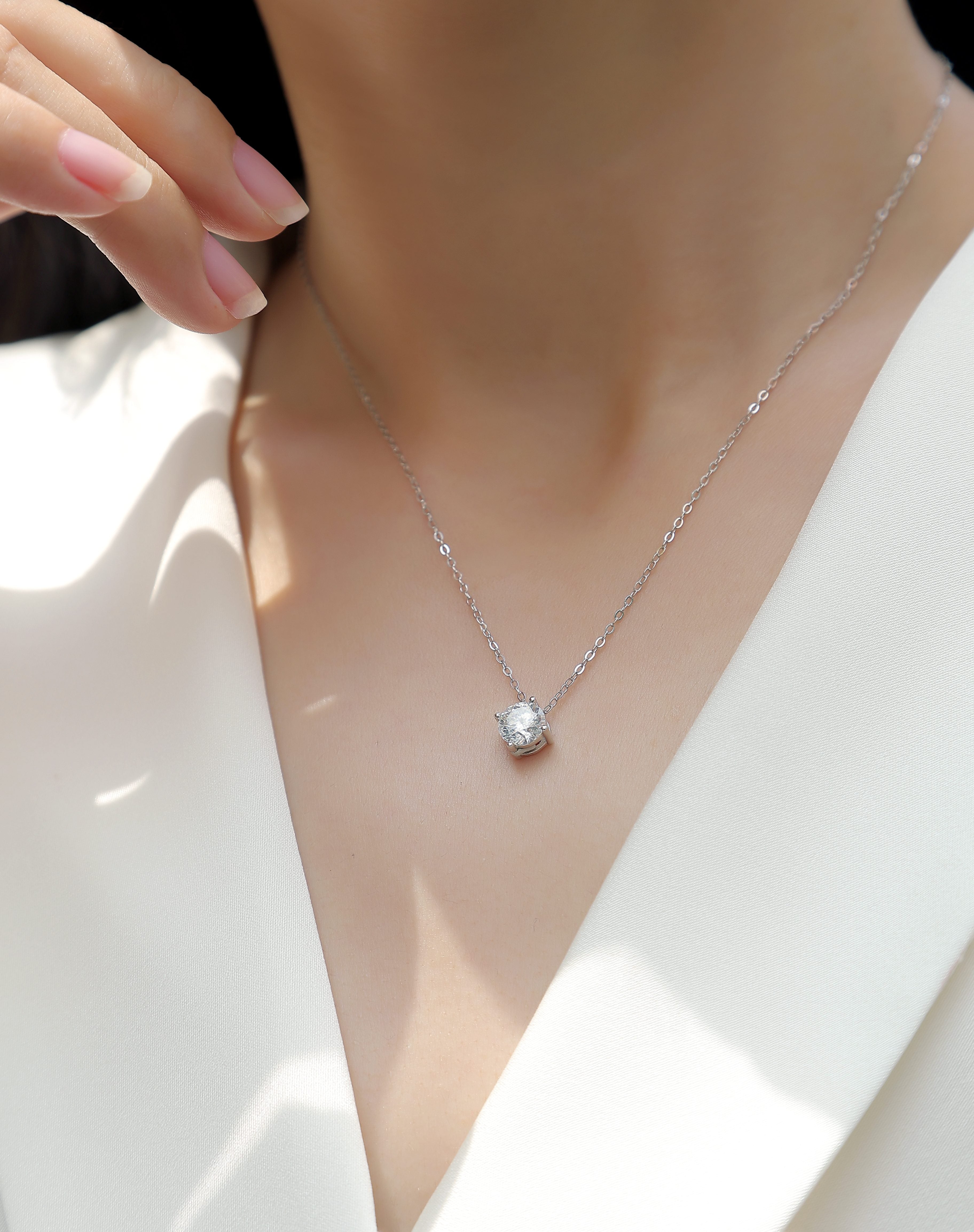 1True Heart - A Fashionable And Luxurious Diamond Jewelry Pendant Set With 1 - carat Moissan Diamond S925 Sterling Silver Prohibit TikTok sales - 5 - cj