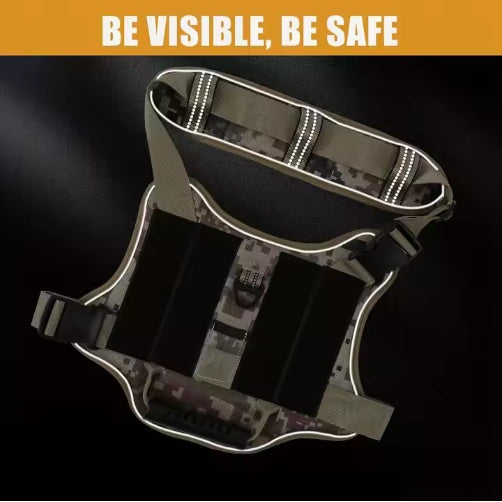 USLOCAL Tactical Service Dog Harness With Control Handle No Pulling Adjustable Reflective Pet Vest Harness Easy Walking Training - 5 - CJ