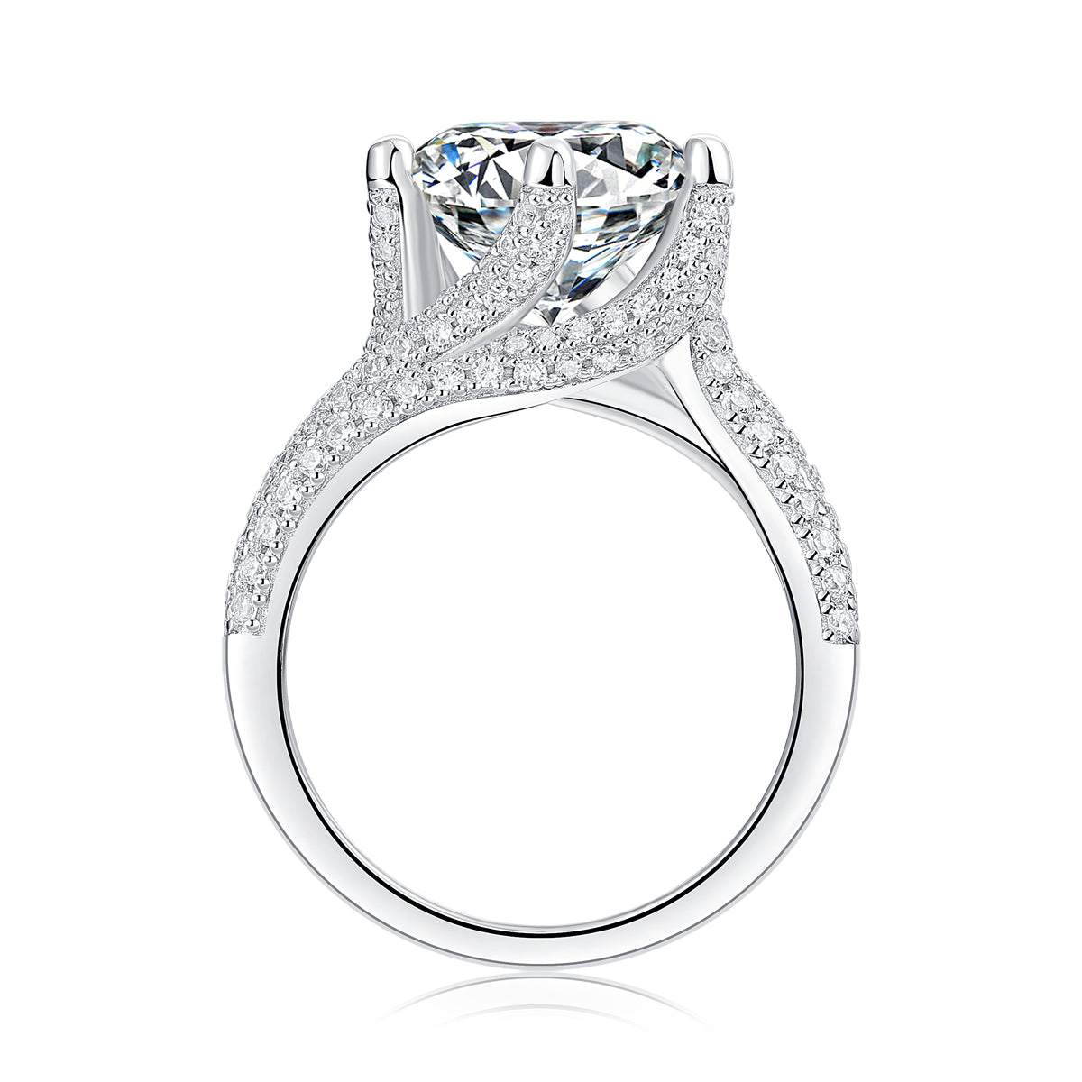 1Luxury Fashion Large Diamond Ring Moissanite Silver Ring Prohibit TikTok sales - 5 - CJ