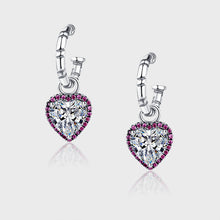 Sterling Silver Peach Heart Set Zircon Personalized Versatile Earrings - 4 - https://x.com/titan_prim62775J
