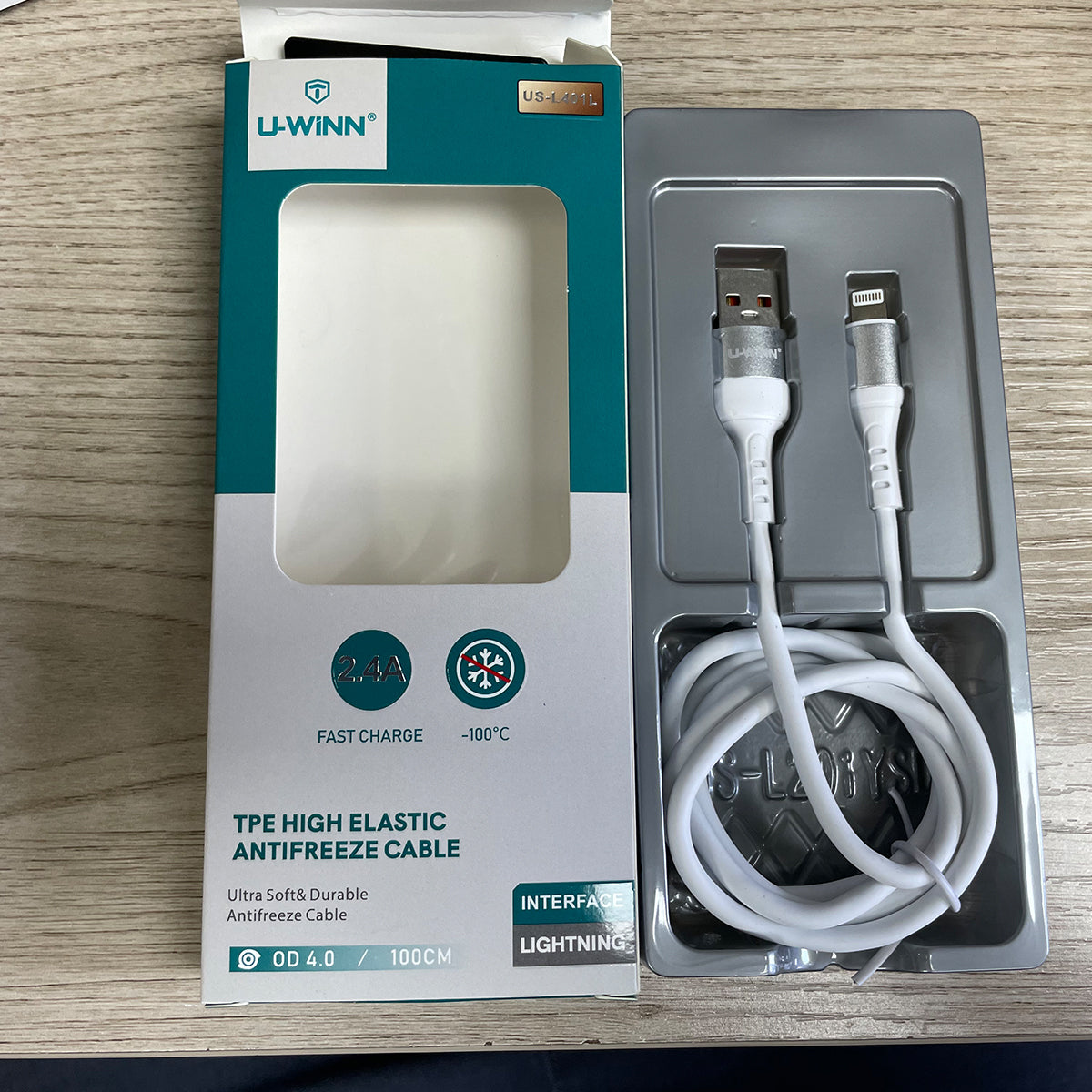 L401 Lightning Cable 2.4A 1M White USB 3.0 UWINN - 5 - CJ