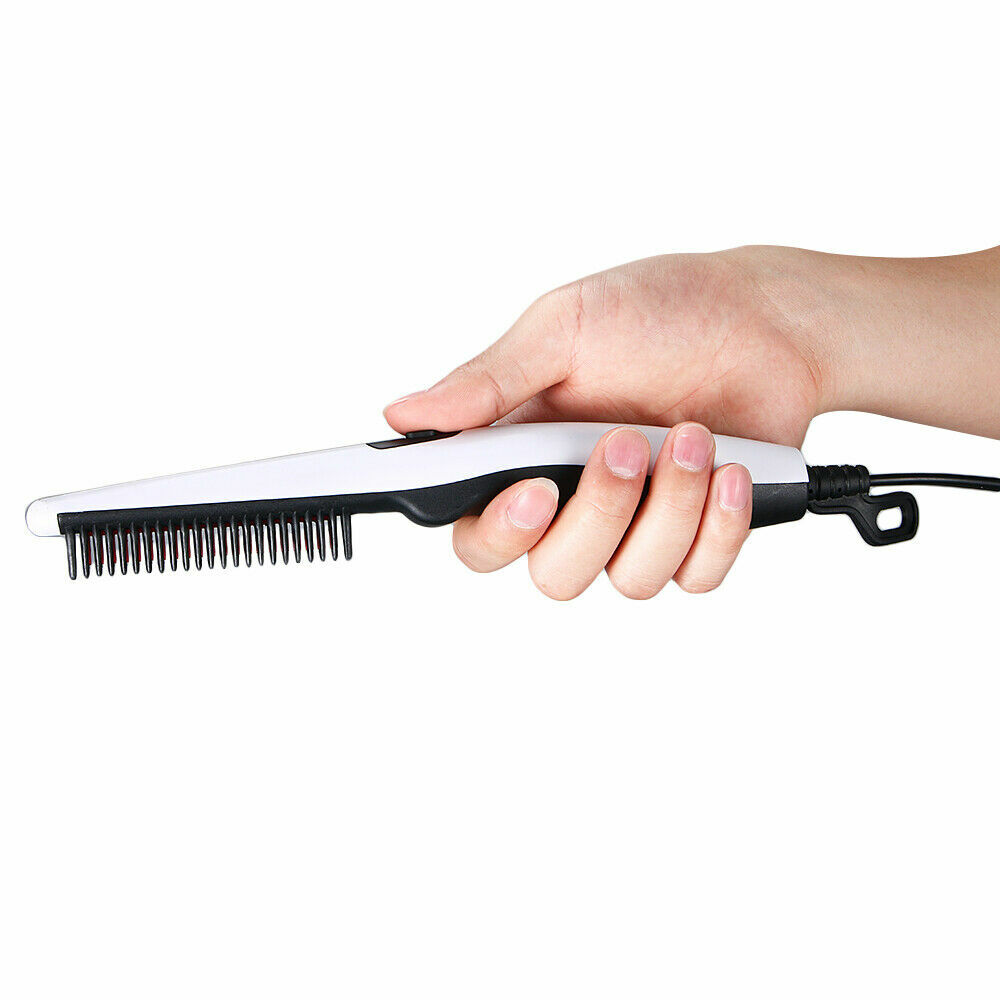 Negative Ion Hair Straightener Styling Comb Hot Comb Press Beard Brush For Men - 5 - CJ