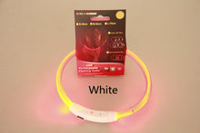 Pet Flashing Collar USB Rechargeable Glowing Necklace Safety Collar Light Up Collars For Night Walking Electric Dog Collar Neon - 0 - CJ - White - Optical fiber 70cm - CJGX134969603CX