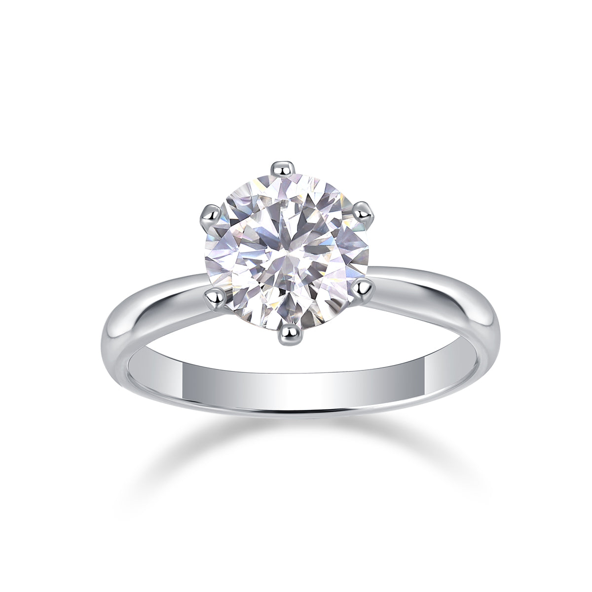 Classic Six - prong Mossan Diamond Silver Open Ring And Fixed Ring Prohibit TikTok sales - 5 - CJ
