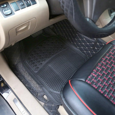 1Set Automotive Floor Mats With Front And Rear PVC Rubber Floor Mats Heavy Duty Drive Vehicle Car Mats With Trimmable Design Fit Most Cars SUVs Trucks - 5 - CJ