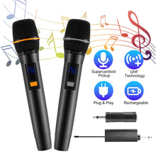 2Pc UHF Wireless Microphones Rechargeable Wireless Microphones Metal Handheld Dynamic Mics With 262FT Range For Karaoke Party DJ Wedding Speech Outdoor Events - 5 - CJ