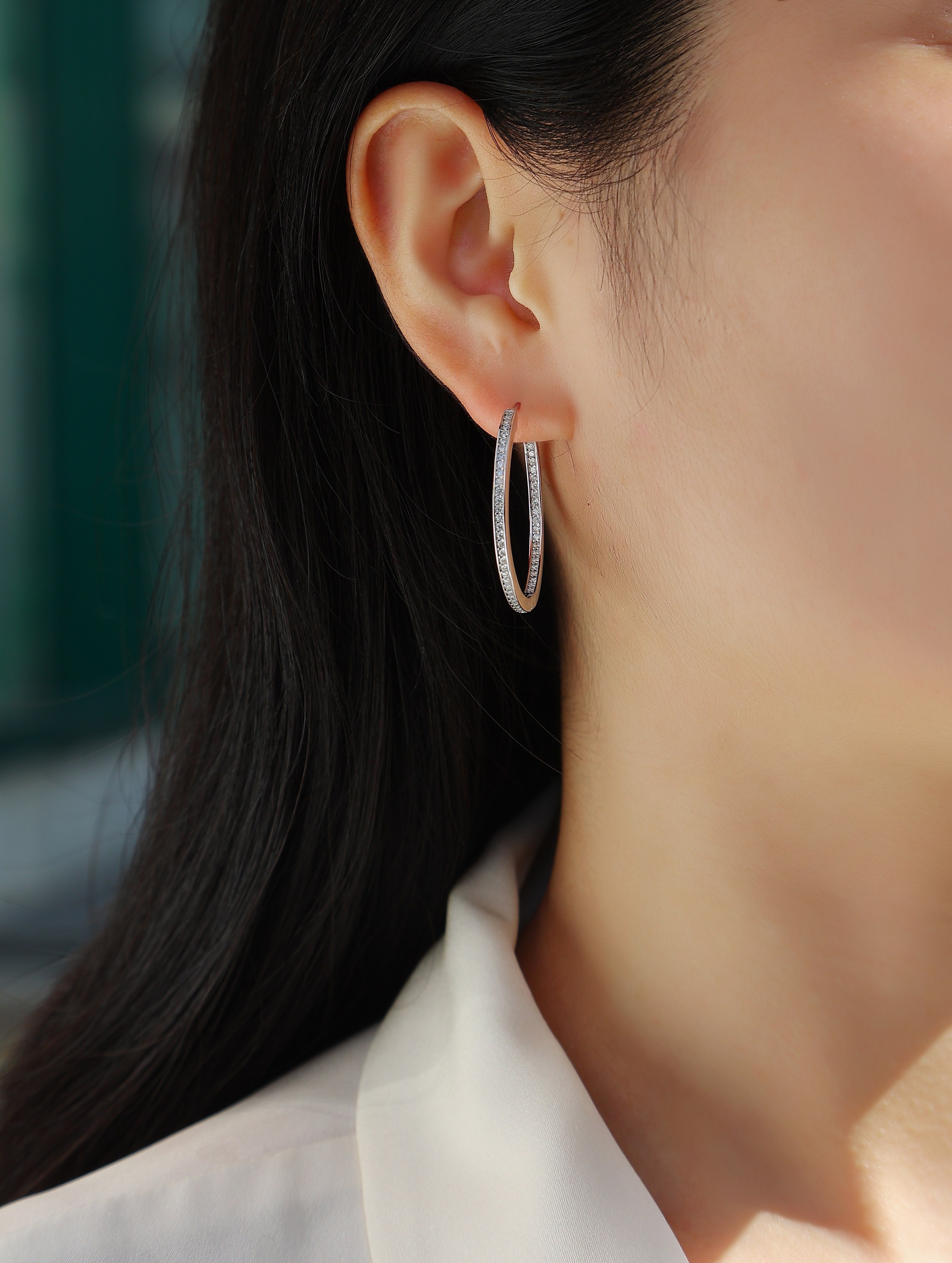 1Moon Sea - Fashionable And Luxurious Diamond Jewelry Set With Moissanite S925 Sterling Silver And Platinum - plated Stud Earrings Prohibit TikTok sales - 5 - cjdropshipping