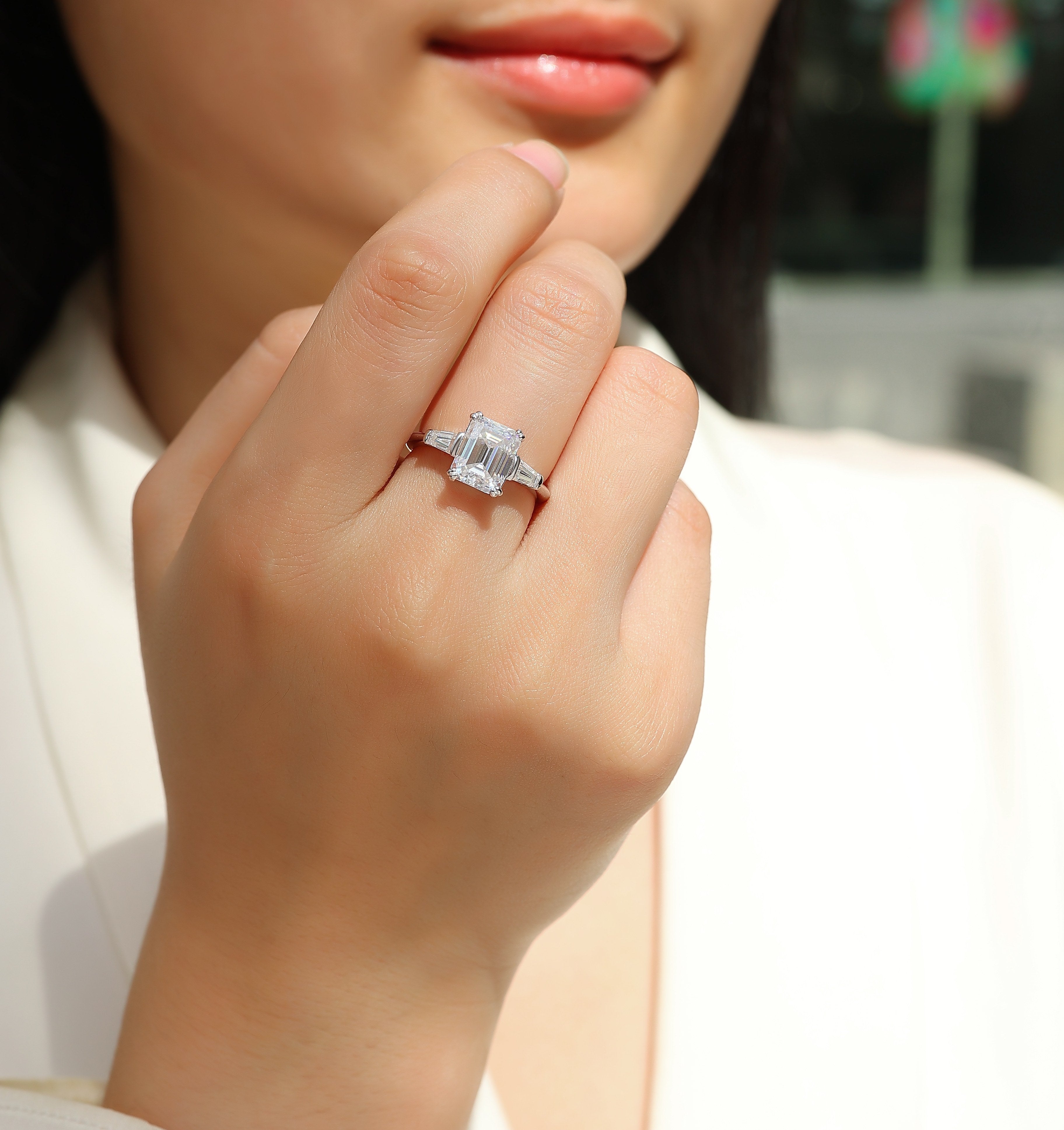1Starry Sky Mirror - A Fashionable Diamond Jewelry Piece Set With Moissanite S925 Sterling Silver And Platinum Diamond Ring Prohibit TikTok sales - 5 - CJ