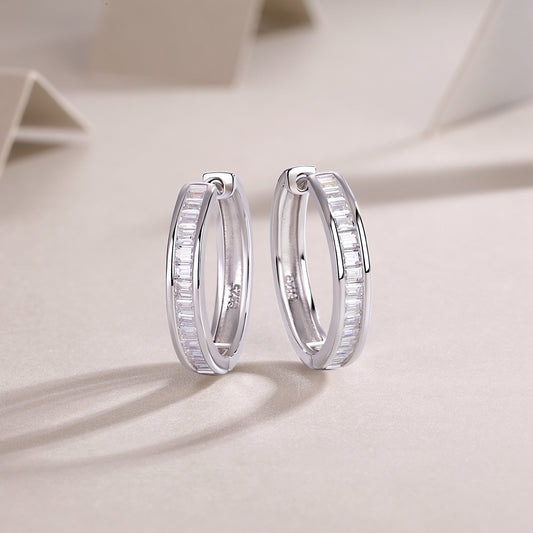 1The Dawn Of Luxury Fashion Diamond Earrings Earrings Studded With Mosan Diamond Silver Jewelry Prohibit TikTok sales - 5 - CJ