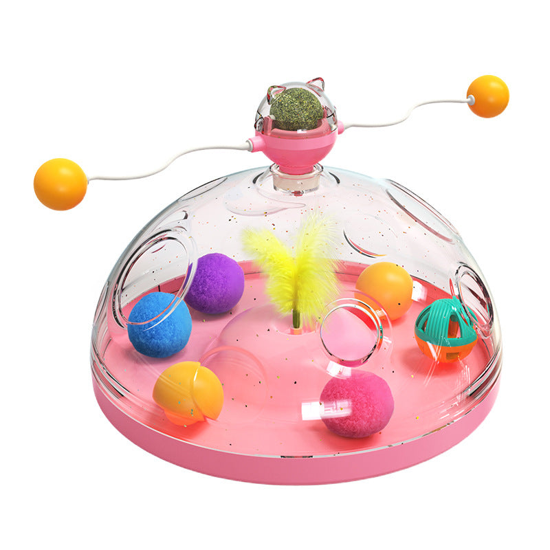 Meows Windmill Funny Cat Toys Interactive Multifunctional Turntable Pet Educational Toys With Catnip Luminous Ball Pinwheel Toys Pet Products - 0 - CJ