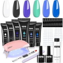 6 PCS Polygel Nail Kit With UV Nail Lamp, Slip Solution, Top Base Coat, Builder Nails Art Tools For Beginners - 5 - CJ