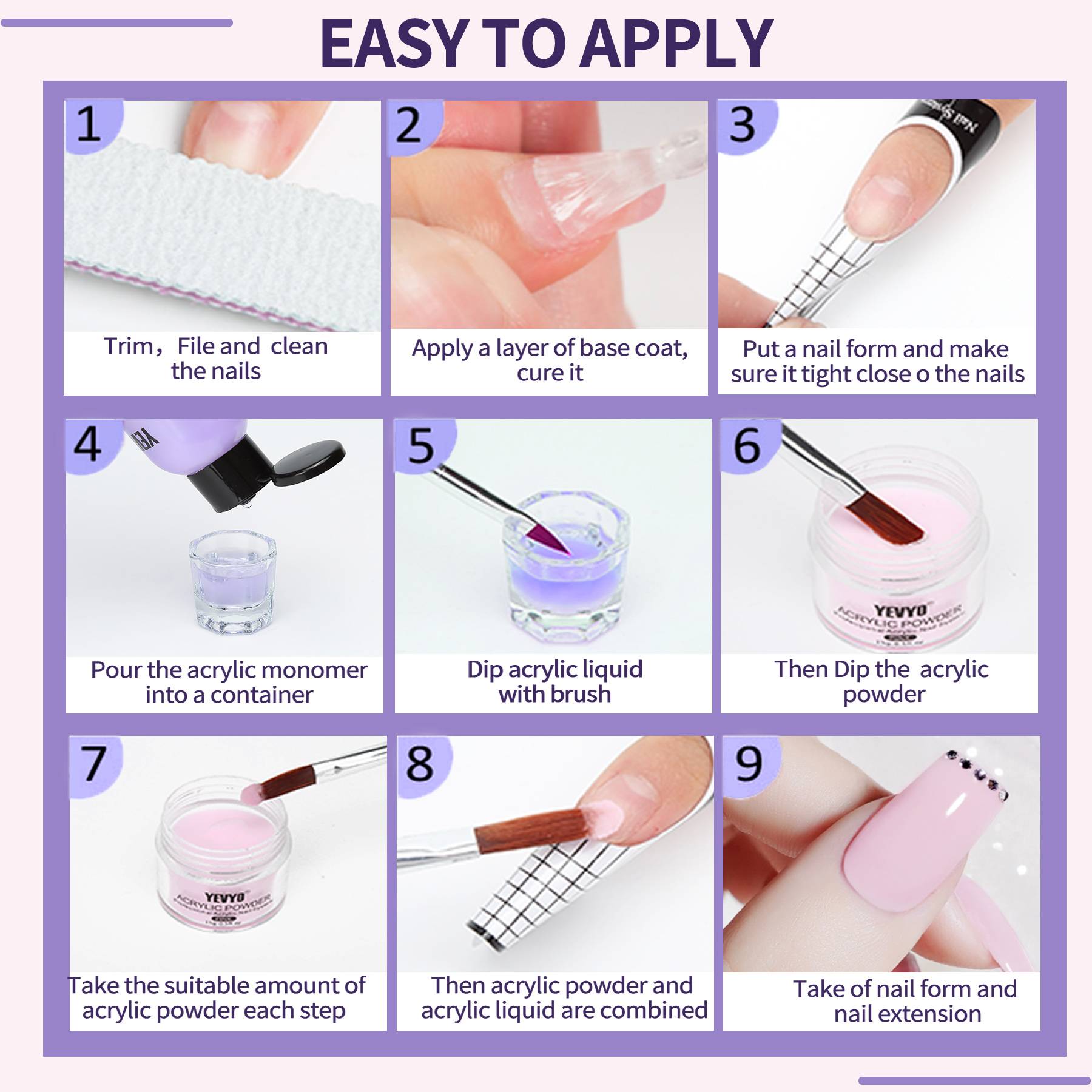 Professional Acrylic Nail Kit, Acrylic Powder And Liquid Set - 5 - CJ