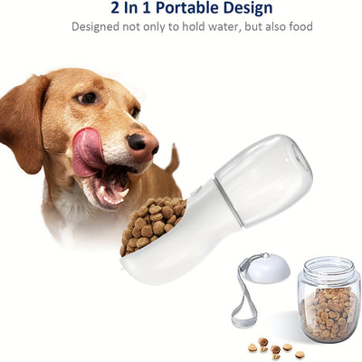 2 In 1 Dog Water Bottle, Leak Proof Portable Pet Water Bottle With Food Container, Outdoor Portable Water Dispenser For Dog, Puppy Supply For Walking, Hiking, Camping, Travel - 5 - CJ