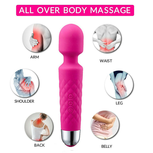 Magic Massage Wand Muscle Relaxation Massager 20 Speed Vibrating Full Body Therapy Motor USB Rechargeable - 5 - CJ