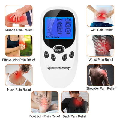1Pc Electric Muscle Stimulator Dual Channels With 8 Electrode Pads Pulse Massager Pain Relief Therapy Tens Device - 5 - CJ