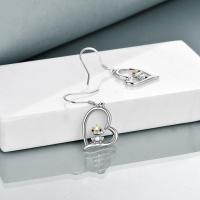 Sterling Silver Heart Crown Frog Dangle Drop Earrings for Women Mom