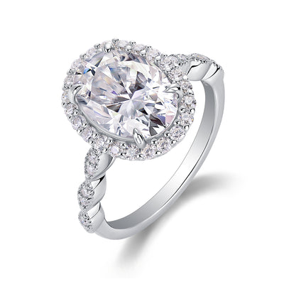 1Bright Moon - A Fashionable Diamond Jewelry Piece Set With Moissanite S925 Sterling Silver And Platinum - plated Diamond Ring Prohibit TikTok sales - 5 - CJ