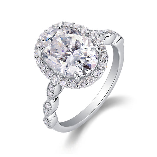 1Bright Moon - A Fashionable Diamond Jewelry Piece Set With Moissanite S925 Sterling Silver And Platinum - plated Diamond Ring Prohibit TikTok sales - 5 - CJ