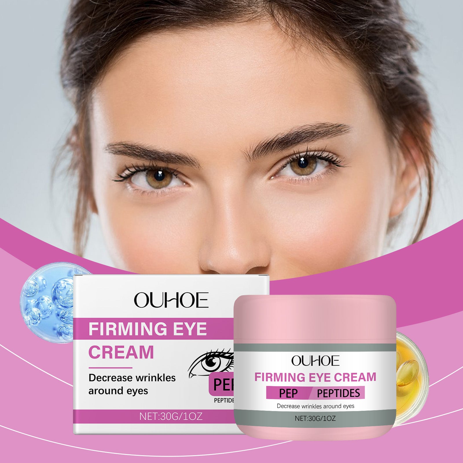 OUHOE Elastic Moisturizing Eye Cream, Nourishes, Moisturizes, Tights, Moistens, Locks And Protects The Elastic Skin Around The Eyes - 5 - CJ
