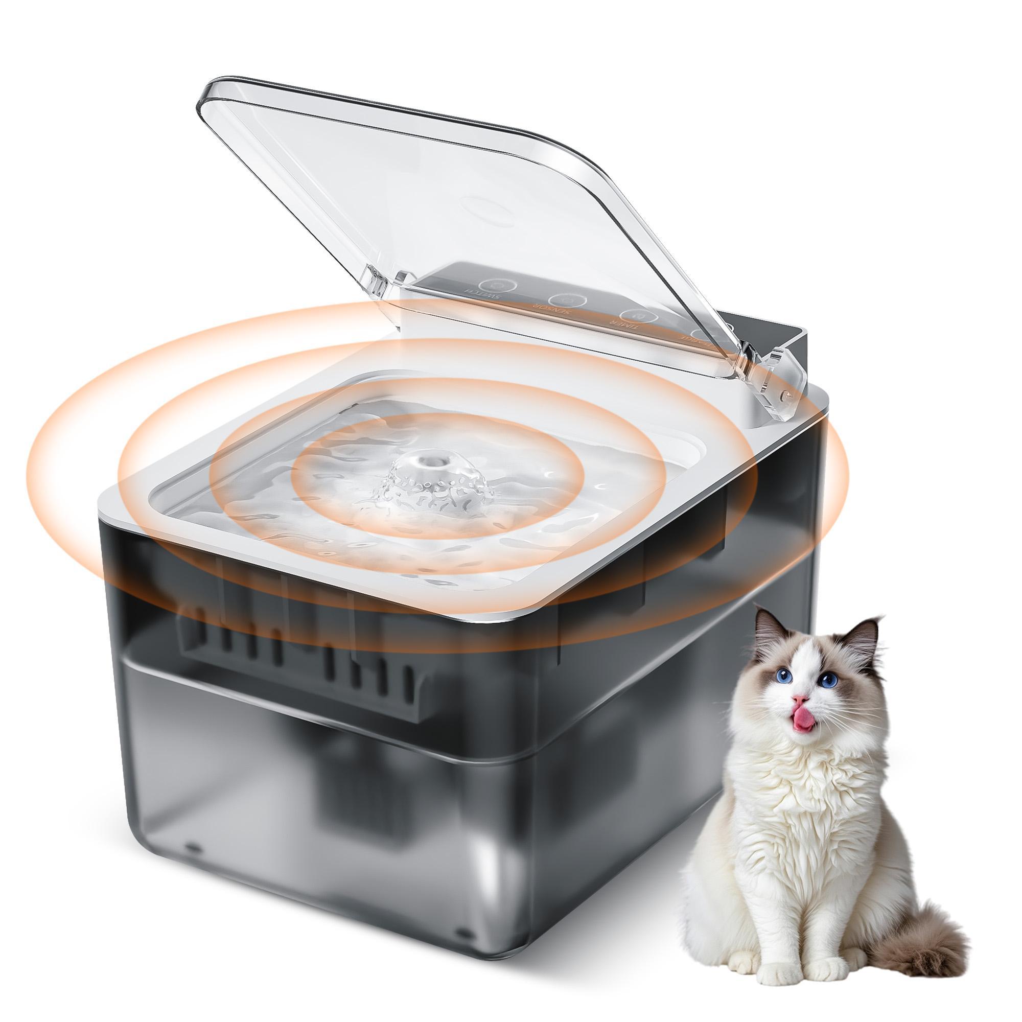 Wireless Charging Battery Driven 304 Stainless Steel Cat Automatic Induction Pet Water Fountain - 5 - CJ