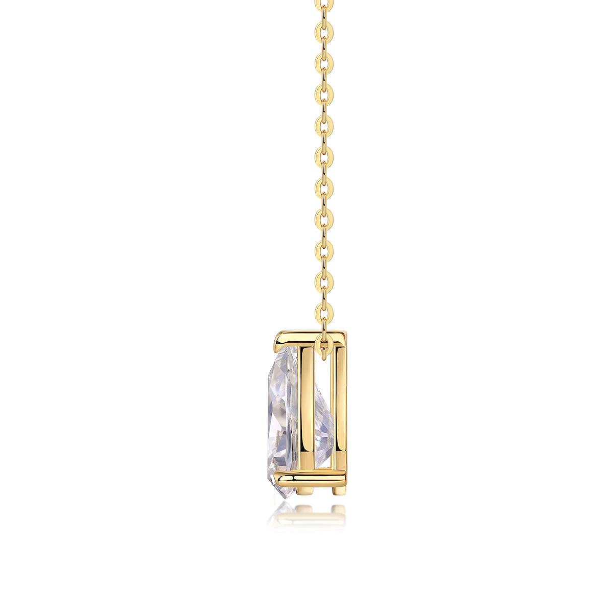 1Under The Moon - A Fashionable And Trendy Diamond Pendant Necklace Set With Pear - shaped Moissanite S925 Sterling Silver And Gold Plating Prohibit TikTok sales - 5 - CJ