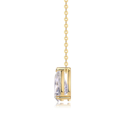 1Under The Moon - A Fashionable And Trendy Diamond Pendant Necklace Set With Pear - shaped Moissanite S925 Sterling Silver And Gold Plating Prohibit TikTok sales - 5 - CJ