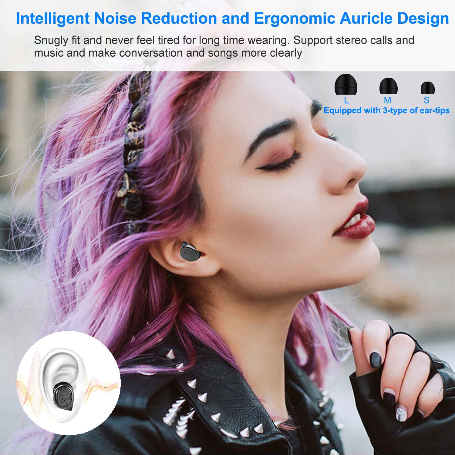 TWS Wireless 5.0 Earbuds IPX4 Touch In - Ear Stereo Earphone Noise Canceling Earpieces 32.8 Ft Transmission Range With Mic 500mAh Magnetic Charging Dock - 5 - CJ