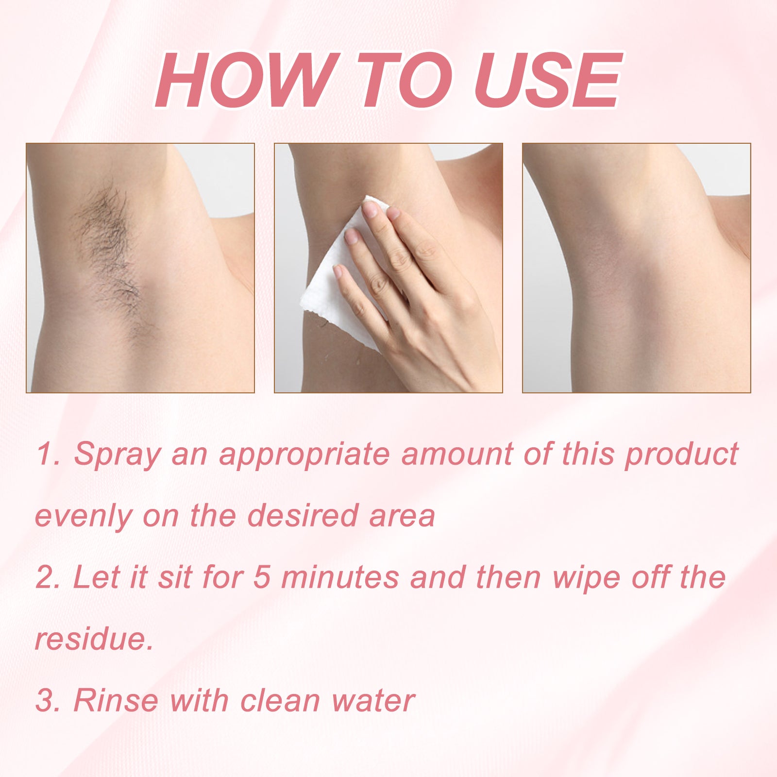 EELHOE Hair Removal Spray, Underarm Quick Hair Removal Gentle Pore Contraction Smooth Delicate Cleansing Spray - 5 - CJ