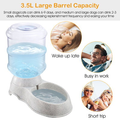 3.5L 1Gal Pet Water Dispenser Self - Dispensing Gravity Pets Water Feeder Automatic Pet Waterer Cat Dog - 5 - CJ