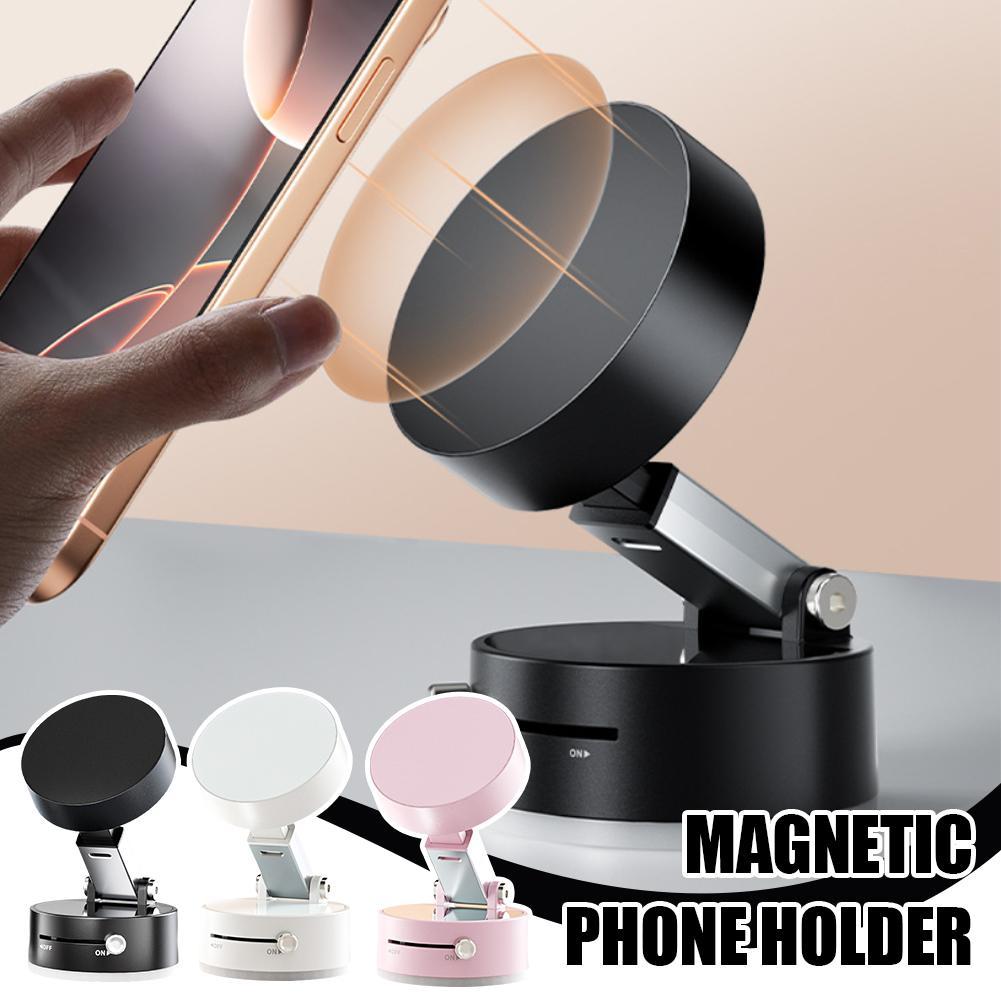 Foldable Magnetic Vacuum Car Phone Holder Foldable Suction Cup With Suction Cup Hands - Free Navigation For Smart Phone - 0 - CJ