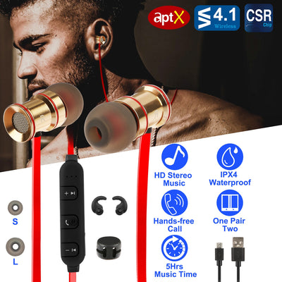 Sport Headsets Wireless V4.1 In - Ear Stereo Headphones Sweat - proof Running Earphones With Mic Hands - free - 5 - CJ