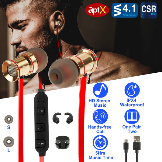 Sport Headsets Wireless V4.1 In - Ear Stereo Headphones Sweat - proof Running Earphones With Mic Hands - free - 5 - CJ