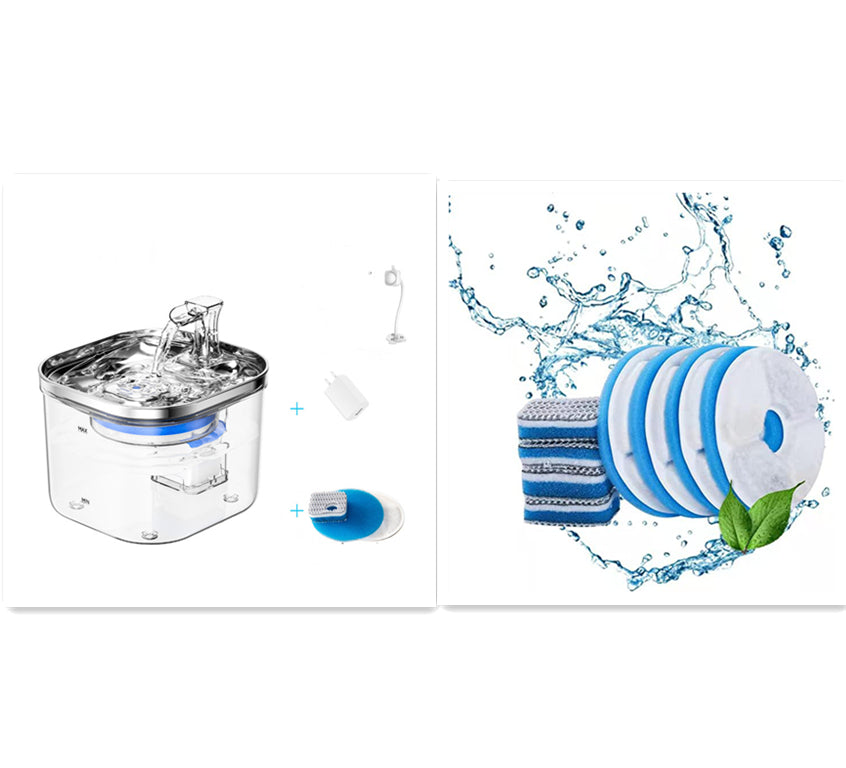 Pet Cat Dog Stainless Steel Automatic Circulation Water Dispenser Intelligent Fountain Pets Accessories - 0 - CJ